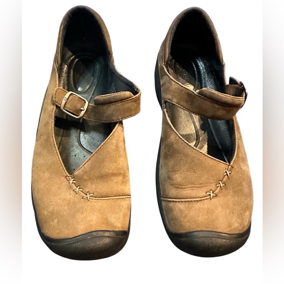 Keen Women's Verona Brown Leather Mary Jane Walking Buckle Sandal Clog Size 10 - Picture 1 of 7